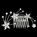 Accesoriu modern pentru decor par CA040BB Argintiu cu cristale Argintii